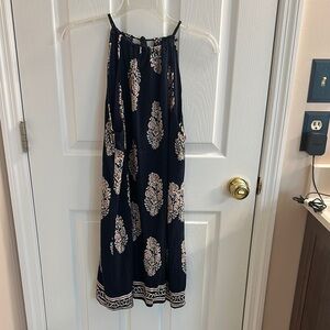 Blue and White Maxi A-Line Skirt Resort Wear